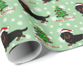 Dackel-langhaariges Schwarzes und TAN Geschenkpapier (Rolleneckpunkt)