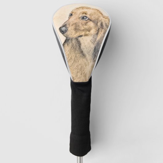 Dackel (längliche Malerei) - Original Hundekunst Golf Headcover (Vorderseite)