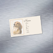 Dackel (längliche Malerei) - Original Hundekunst Magnetische Visitenkarte (Beispiel)