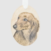 Dackel (längliche Malerei) - Original Hundekunst Ornament (Vorderseite)
