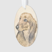 Dackel (längliche Malerei) - Original Hundekunst Ornament (Vorderseite)