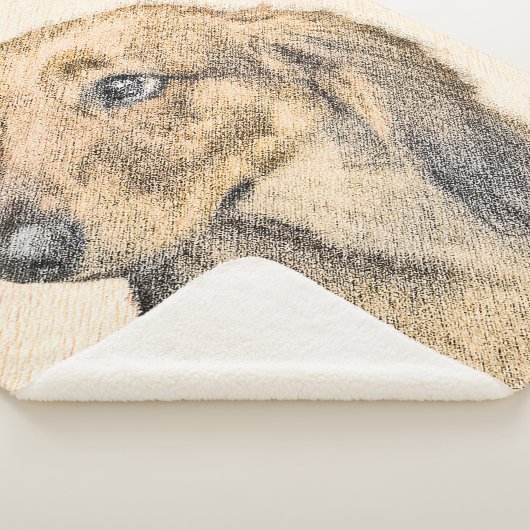 Dackel (längliche Malerei) - Original Hundekunst Sherpadecke (3/4)