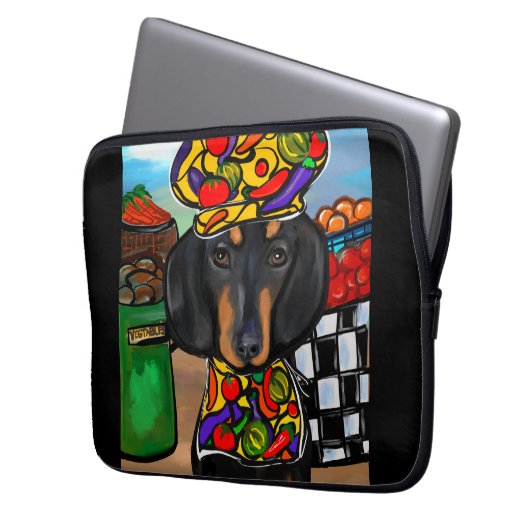 Dackel Laptopschutzhülle (Vorderseite Links)