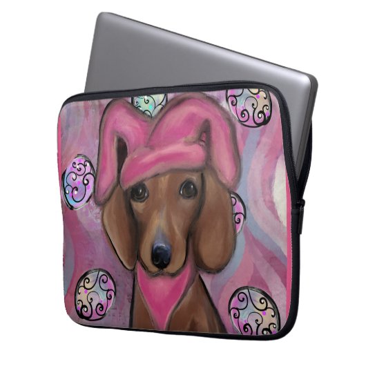 Dackel Laptopschutzhülle (Vorderseite Links)