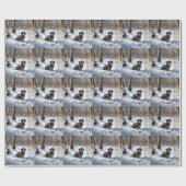 Dackel lässt es Weihnachten schneien Geschenkpapier (Flach)