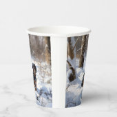 Dackel lässt es Weihnachten schneien Pappbecher (Rechts)