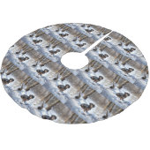 Dackel lässt es Weihnachten schneien Polyester Weihnachtsbaumdecke (Schrägansicht)