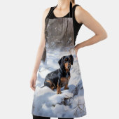 Dackel lässt es Weihnachten schneien Schürze (InSitu)