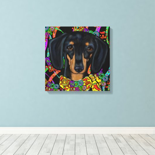 Dackel Leinwanddruck (Insitu (Holzboden))