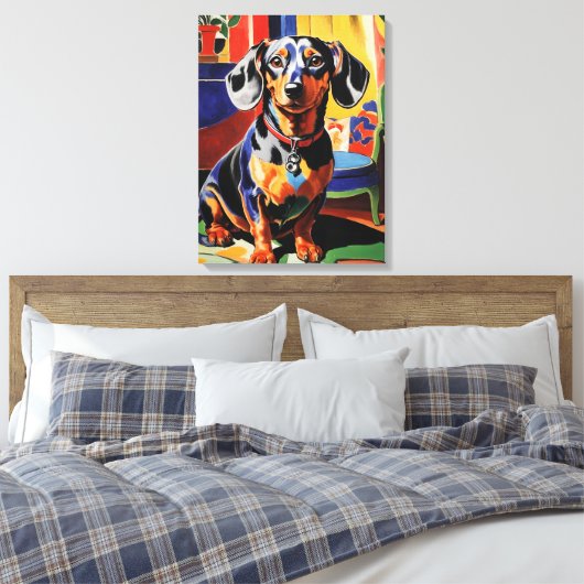 Dackel Leinwanddruck (Insitu (Schlafzimmer))