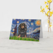 Dackel (LHBT) - Starry Night Karte (Gelbe Blume)