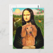 Dackel (LHSable) - Mona Lisa Postkarte (Vorne/Hinten)