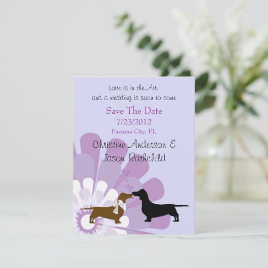 Dackel Liebe Ankündigung Datum freihalten (Stehend Vorderseite)