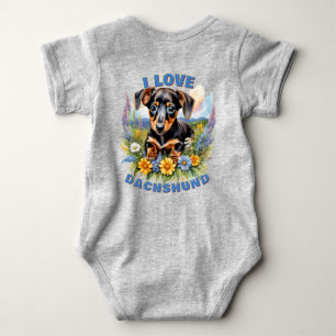 Dackel Liebe Baby Bodysuit Baby Strampler