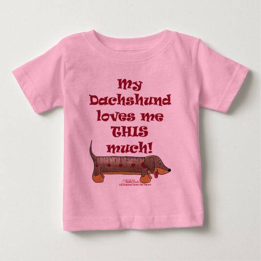 Dackel Liebe Baby T-shirt (Vorderseite)