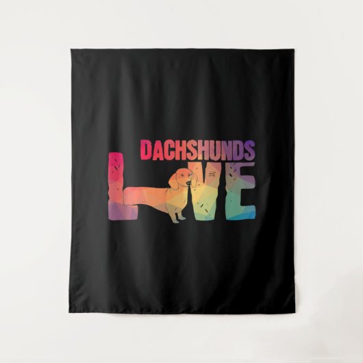 Dackel Liebe Dackel Dackel Hund Wandteppich (Vorderseite)