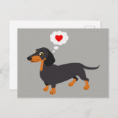 Dackel Liebe Dackel Herzstück Postkarte (Vorne/Hinten)