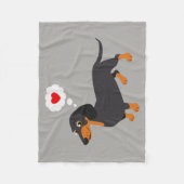 Dackel-Liebe-Dackel-Herzthrow-Decke Fleecedecke (Vorderseite)