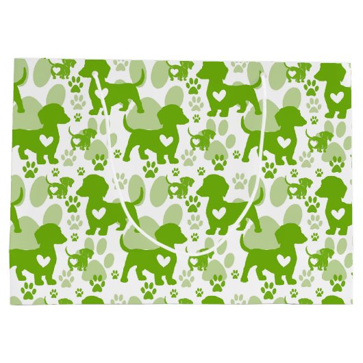 Dackel Liebe Dog Geschenktasche Große Geschenktüte (Rückseite)