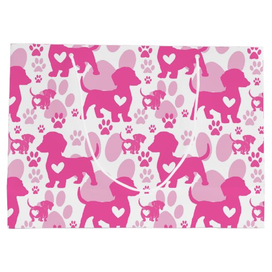 Dackel Liebe Dog Geschenktasche Große Geschenktüte (Rückseite)