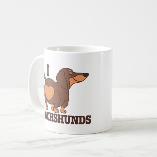 Dackel Liebe DogMug Kaffeetasse (Vorderseite Links)