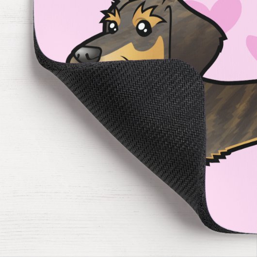 Dackel-Liebe (Drahthaarterrier) Mousepad (Ecke)