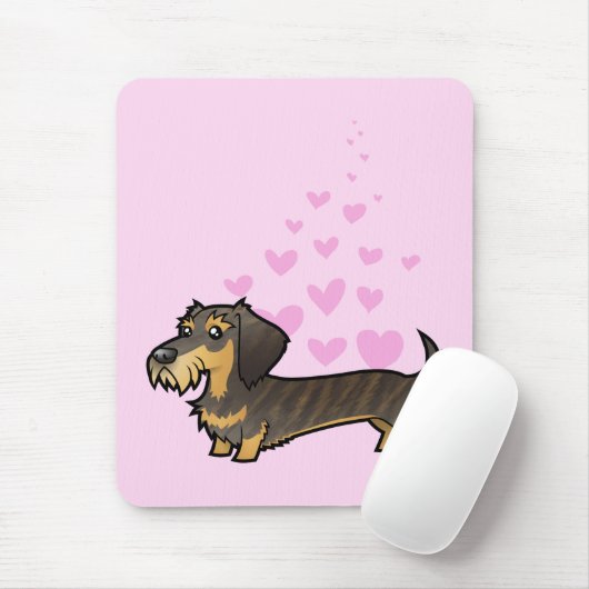 Dackel-Liebe (Drahthaarterrier) Mousepad (Mit Mouse)