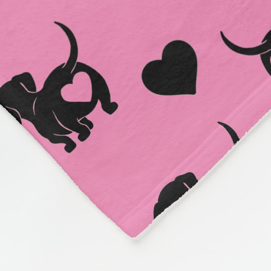 Dackel Liebe Fleece Dog Blanket (Ecke)