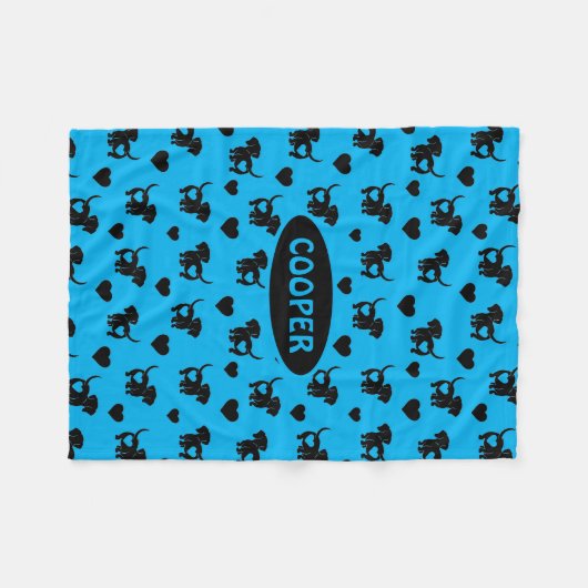 Dackel Liebe Fleece Dog Blanket (Vorderseite (Horizontal))