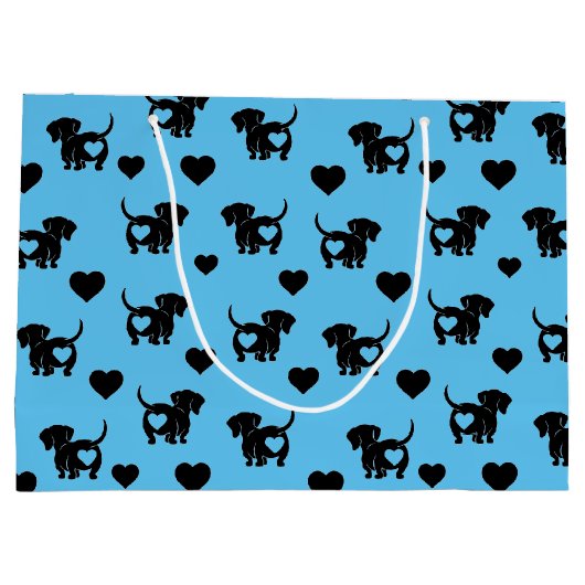 Dackel Liebe Geschenktasche Große Geschenktüte (Rückseite)