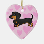 Dackel-Liebe (glatter Mantel) Keramikornament (Rechts)