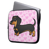 Dackel-Liebe (glatter Mantel) Laptopschutzhülle (Vorderseite Links)