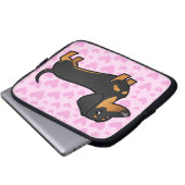 Dackel-Liebe (glatter Mantel) Laptopschutzhülle (Vorne Knopf)