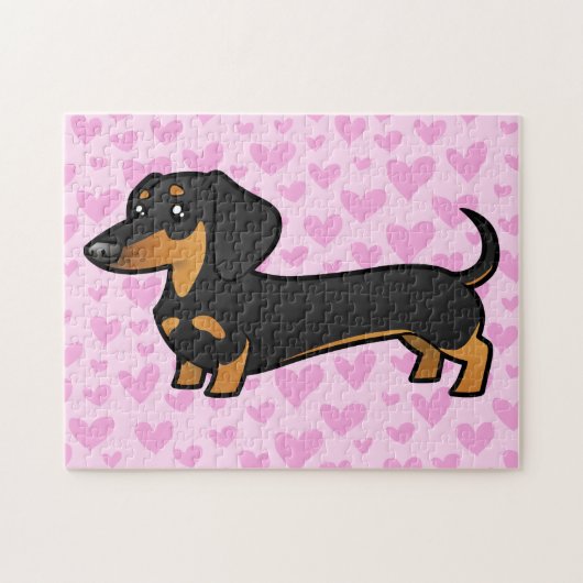 Dackel-Liebe (glatter Mantel) Puzzle (Horizontal)