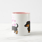 Dackel-Liebe (glatter Mantel) Zweifarbige Tasse (Mittel)