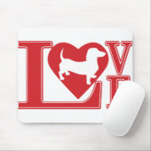 Dackel Liebe Herz Mousepad (Mit Mouse)
