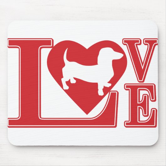Dackel Liebe Herz Mousepad (Vorne)