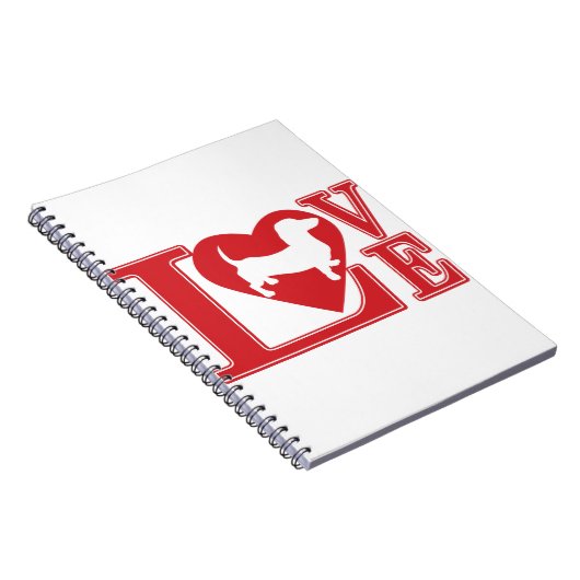 Dackel Liebe Herz Notizblock (Rechte Seite)