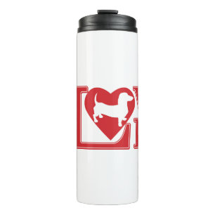 Dackel Liebe Herz Thermosbecher