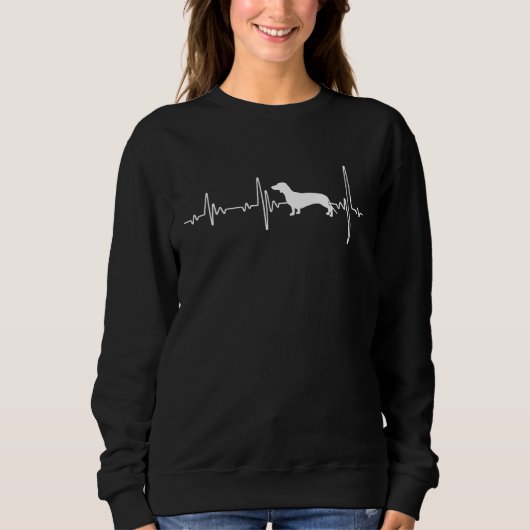 Dackel Liebe Herzschlag Dackel Sweatshirt (Vorderseite)