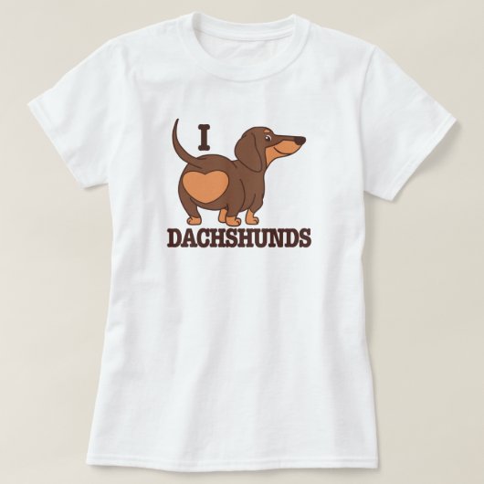Dackel Liebe Hund T - Shirt (Design vorne)