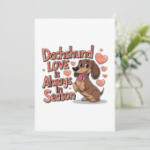 Dackel Liebe immer in der Saison Ankündigung (Stehend Vorderseite)