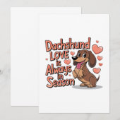 Dackel Liebe immer in der Saison Ankündigung (Vorne/Hinten)