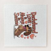 Dackel Liebe immer in der Saison Puzzle (Horizontal)