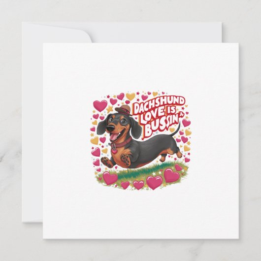 Dackel Liebe ist Bussin Einladung (Vorderseite)