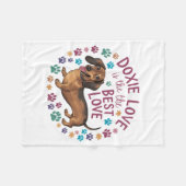 Dackel Liebe ist die beste Liebe Fleecedecke (Vorderseite (Horizontal))