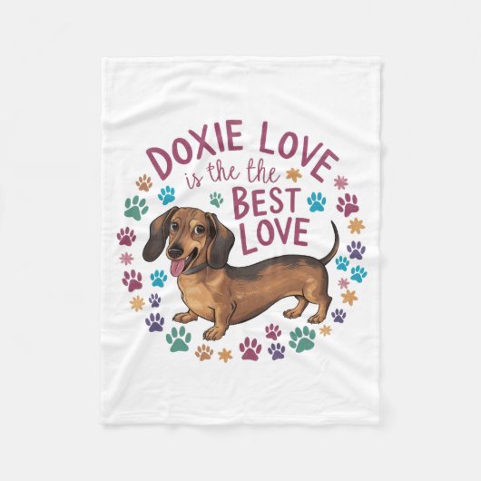 Dackel Liebe ist die beste Liebe Fleecedecke (Vorderseite)