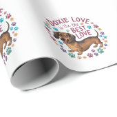 Dackel Liebe ist die beste Liebe Geschenkpapier (Rolleneckpunkt)