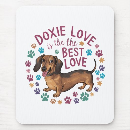 Dackel Liebe ist die beste Liebe Mousepad (Vorne)
