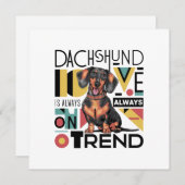 Dackel Liebe ist immer im Trend Einladung (Vorne/Hinten)